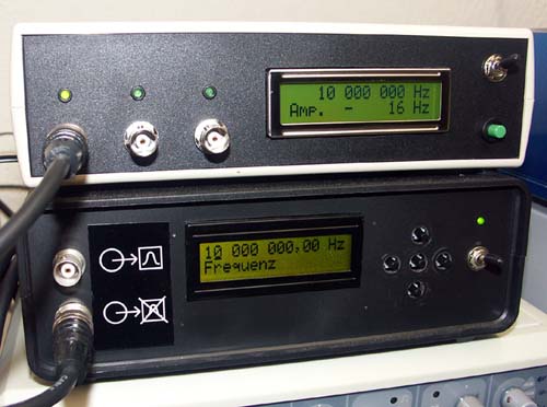 Frequenzmesser
                beim Messen eines 10-MHz-Sinus mit 1 V p-p