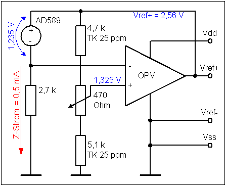 2,56-V-Referenzspannungsquelle mit
              AD589